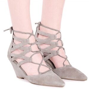 Jeffrey Campbell 8.5 Sombra D'Orsay Suede Wedge Whimigoth Fairycore Strappy